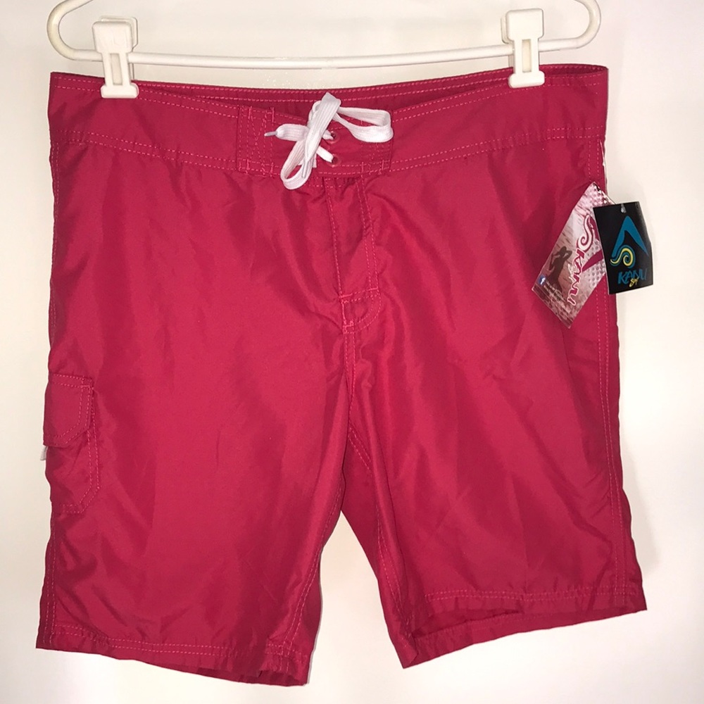 Kanu surf board shorts Velcro/tie in dark pink